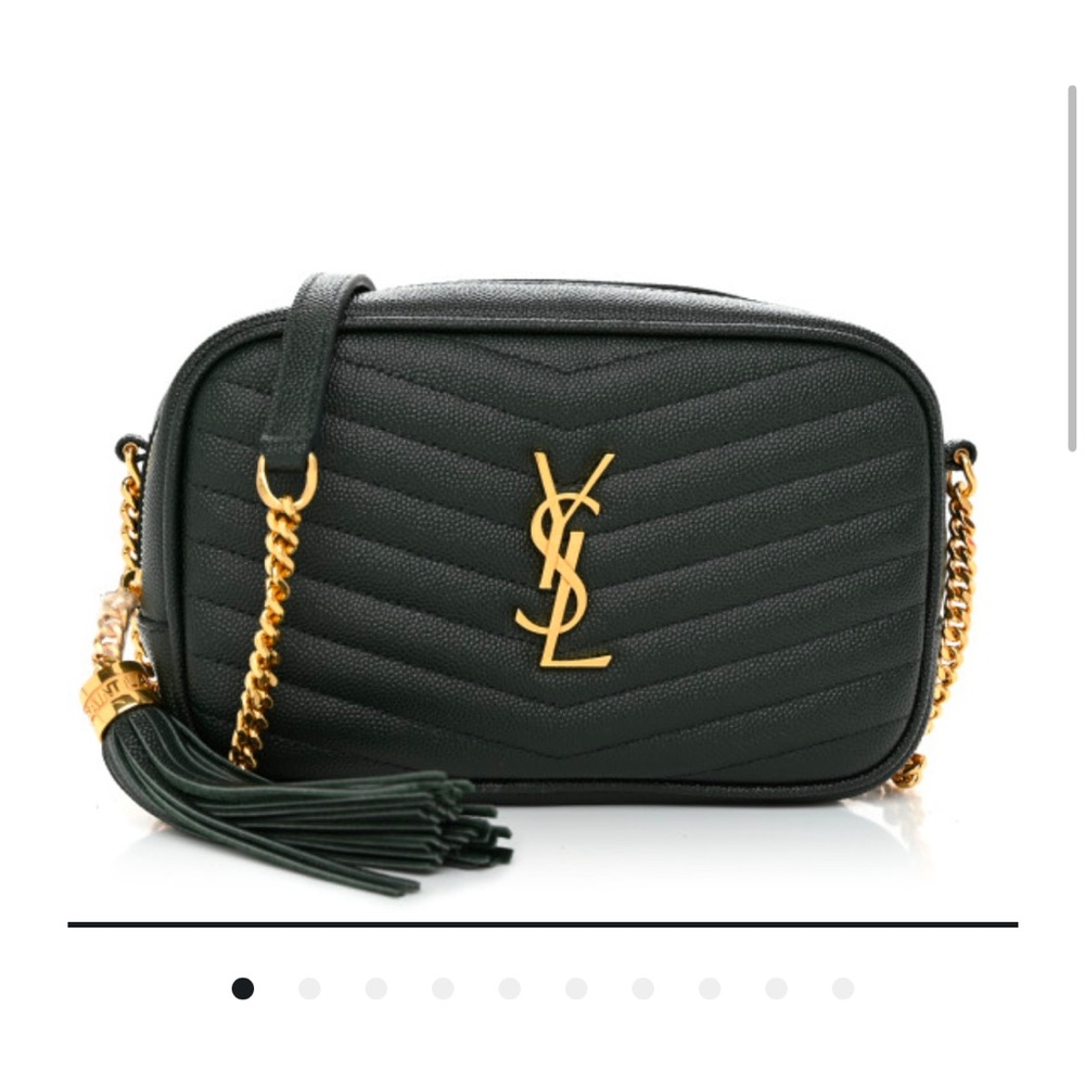 Yves Saint Laurent Green Quilted Leather Crossbody Bag